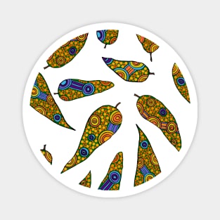 Aboriginal Art - Leaves Repeat Clear Magnet